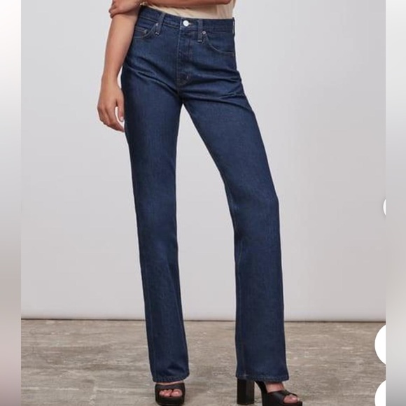 NWT Zara Dark Denim Straight Leg Jeans - Picture 5 of 5